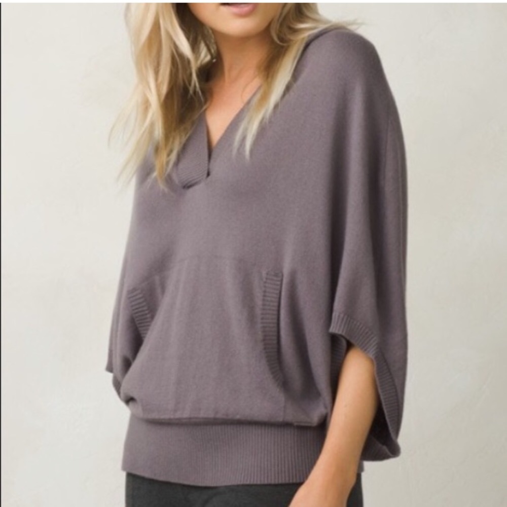 Prana Sweater Daria Wide Sleeve Brown Pouch XL